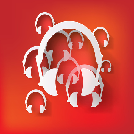 Headphones web icon, flat designのイラスト素材
