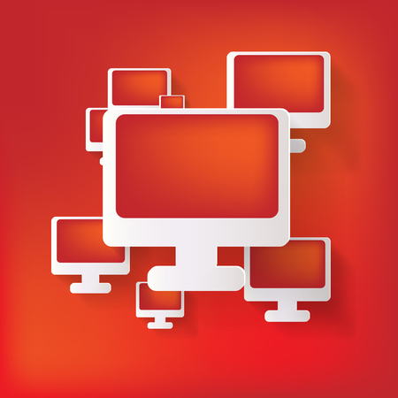 Monitor web icon, flat designのイラスト素材