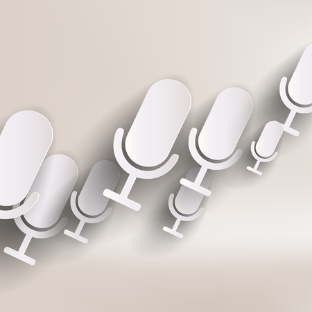 microphone web icon, flat designのイラスト素材