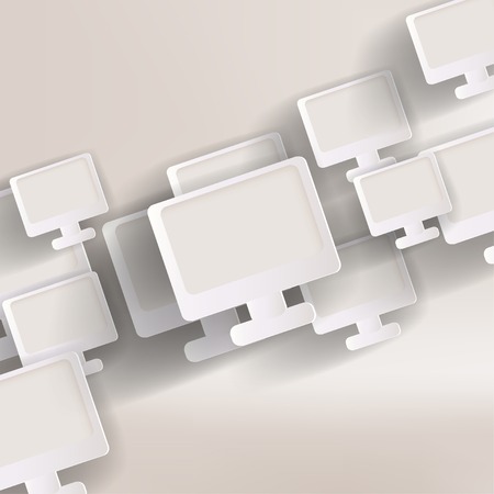 Monitor web icon, flat designのイラスト素材
