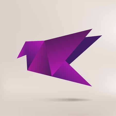 Origami paper bird on abstract backgroundのイラスト素材