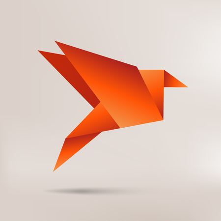 Origami paper bird on abstract backgroundのイラスト素材