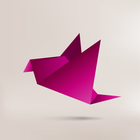Origami paper bird on abstract backgroundのイラスト素材