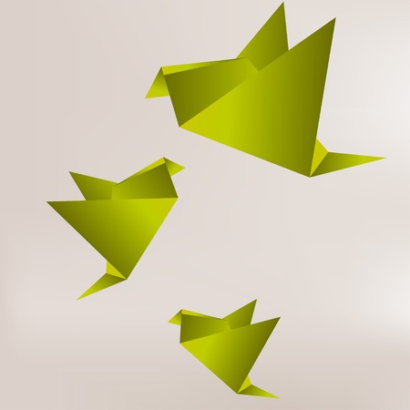 Origami paper bird on abstract backgroundのイラスト素材