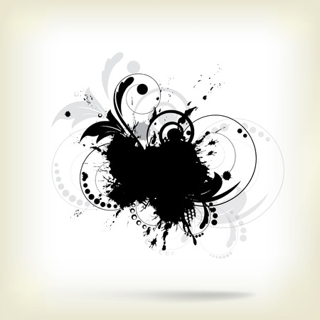 Abstract background with splash and floral elementsのイラスト素材