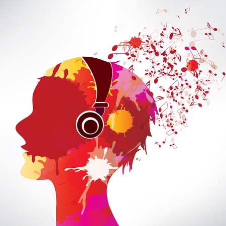 Abstract background notes and splatterのイラスト素材