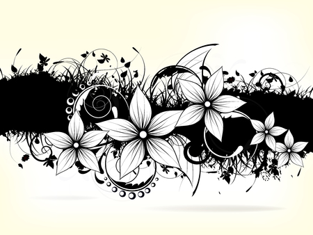 floral ornament background with swirlsのイラスト素材