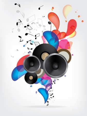 Abstract music background with notesのイラスト素材