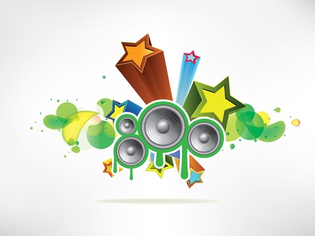 abstract colored background with vinyl and musical noteのイラスト素材