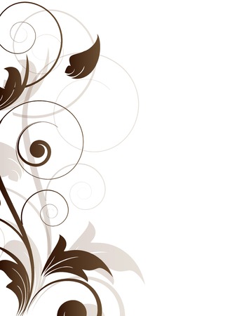 Ornamental border with floral elements and swirlsのイラスト素材