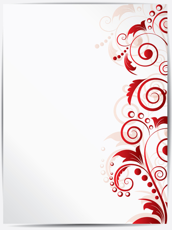 Ornamental border with floral elements and swirlsのイラスト素材