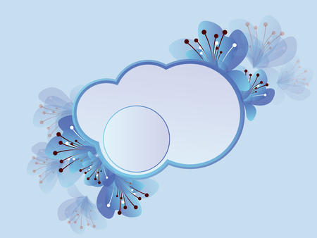 Floral frame with swirls and place for textのイラスト素材