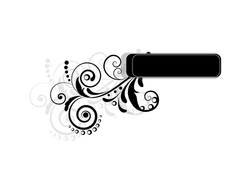 Floral frame with swirls and place for textのイラスト素材