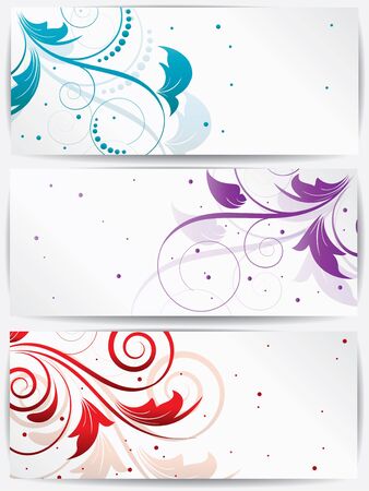 Set of abstract cards with flowers and floral elementsのイラスト素材