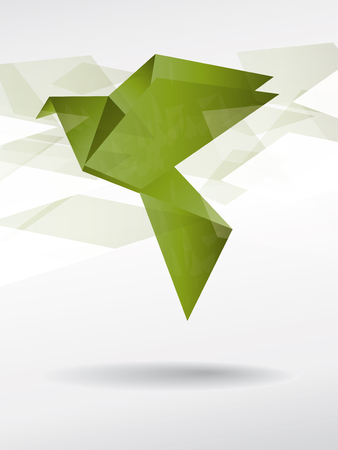 Origami japan paper flying birdのイラスト素材