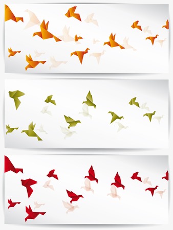 Origami japan paper flying birdのイラスト素材