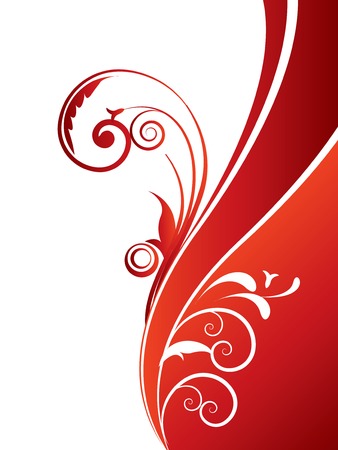 Abstract background with wave and floral elementsのイラスト素材