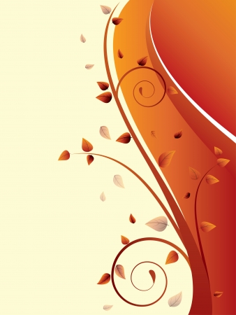 Abstract background with wave and floral elementsのイラスト素材