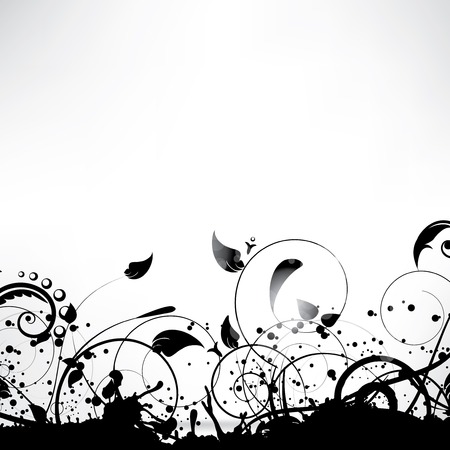 Abstract background with floral elementsのイラスト素材