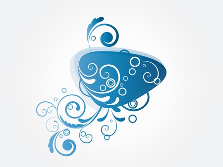 Floral frame with swirls and place for textのイラスト素材