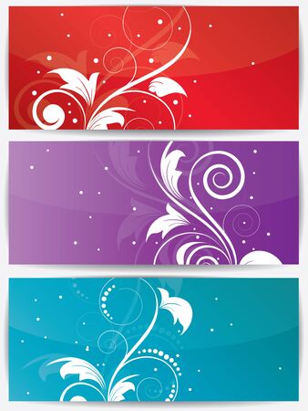 Set of abstract cards with flowers and floral elementsのイラスト素材