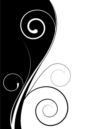 Abstract background with wave and floral elementsのイラスト素材