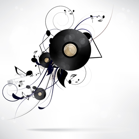 abstract musical background with notesのイラスト素材