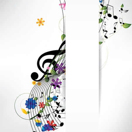 abstract musical background with notesのイラスト素材
