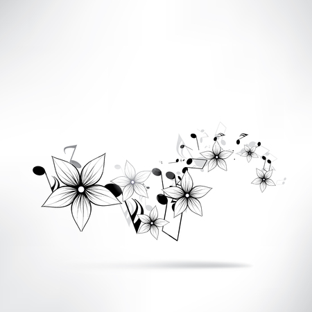 abstract musical background with notesのイラスト素材