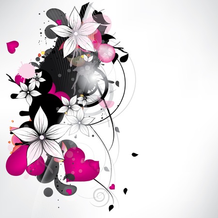 Abstract background with floral elementsのイラスト素材