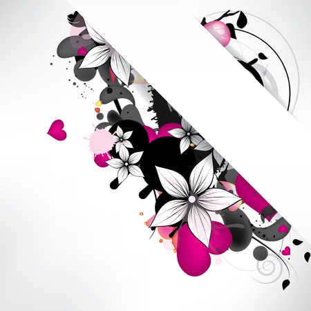 Abstract background with floral elementsのイラスト素材