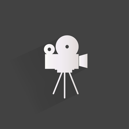 Videocamera web icon, flat designのイラスト素材