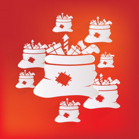 Santa Claus bag with gifts iconのイラスト素材