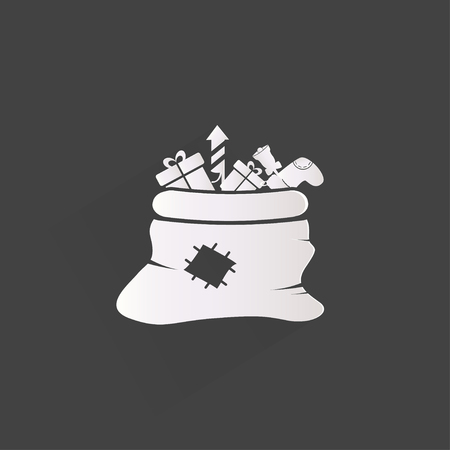 Santa Claus bag with gifts iconのイラスト素材