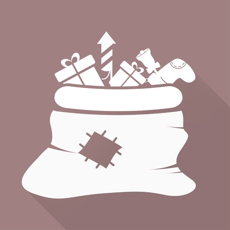 Santa Claus bag with gifts iconのイラスト素材