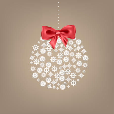 Abstract christmas background with bowのイラスト素材