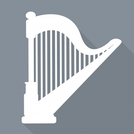 Harp icon. Msic instrumentsのイラスト素材