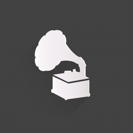 Gramophone,old retro  record player iconのイラスト素材