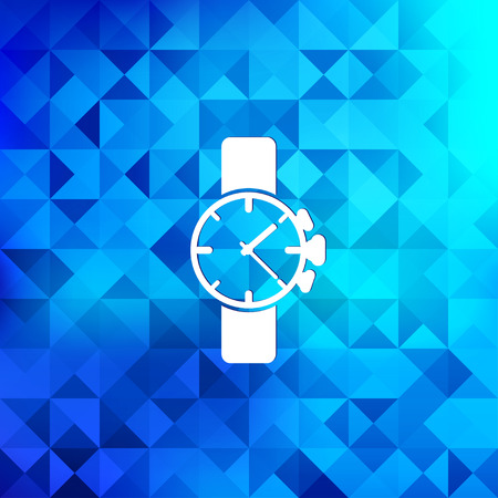  clock icon. Triangle background.のイラスト素材
