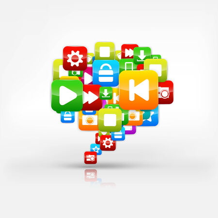 Application button.Social media.Cloud computing.のイラスト素材