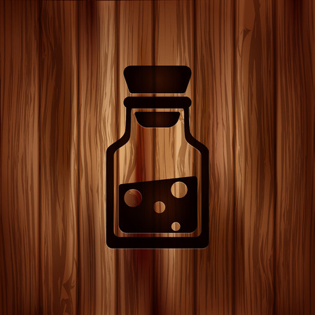 Laboratory medical flask.Wooden backgroundのイラスト素材