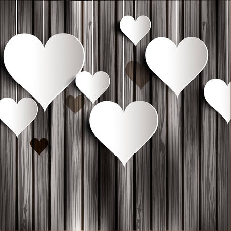 Abstract heart on wooden backgroundのイラスト素材