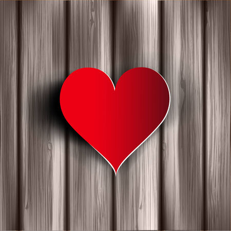 Abstract heart on wooden backgroundのイラスト素材
