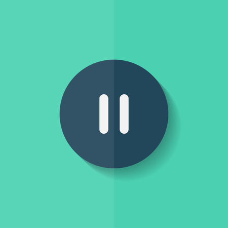 Pause icon.Meida player button. Flat design.のイラスト素材