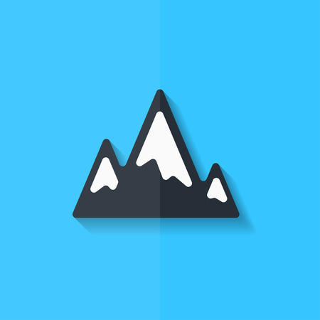 Mountains web icon. Flat design.のイラスト素材