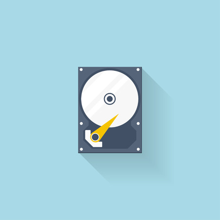 Flat hard drive disk icon for web.のイラスト素材