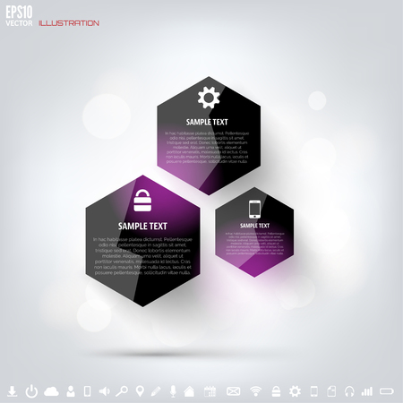 Black cloud computing background with web icons. Social network. Mobile app. Infographic elements.のイラスト素材