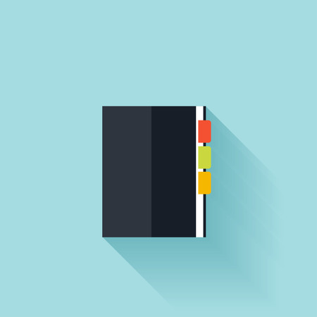 Notepad flat cion with shadowのイラスト素材