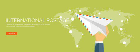 Vector illustration. Flat background with envelope. Emailing concept background. Spam and sms writing.Lettering. New message.のイラスト素材
