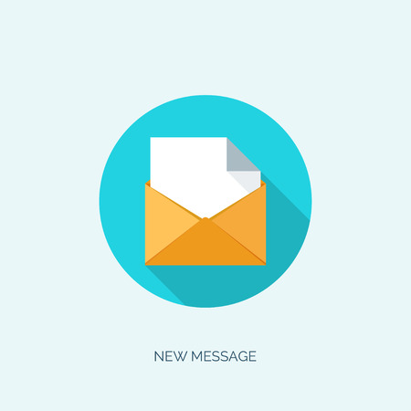 Vector illustration. Flat envelope. Emailing and global communication. Letter. Social network.のイラスト素材